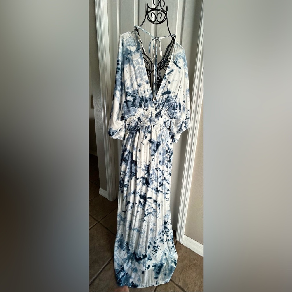 Sexy summer dress, low-cut front and back, size large